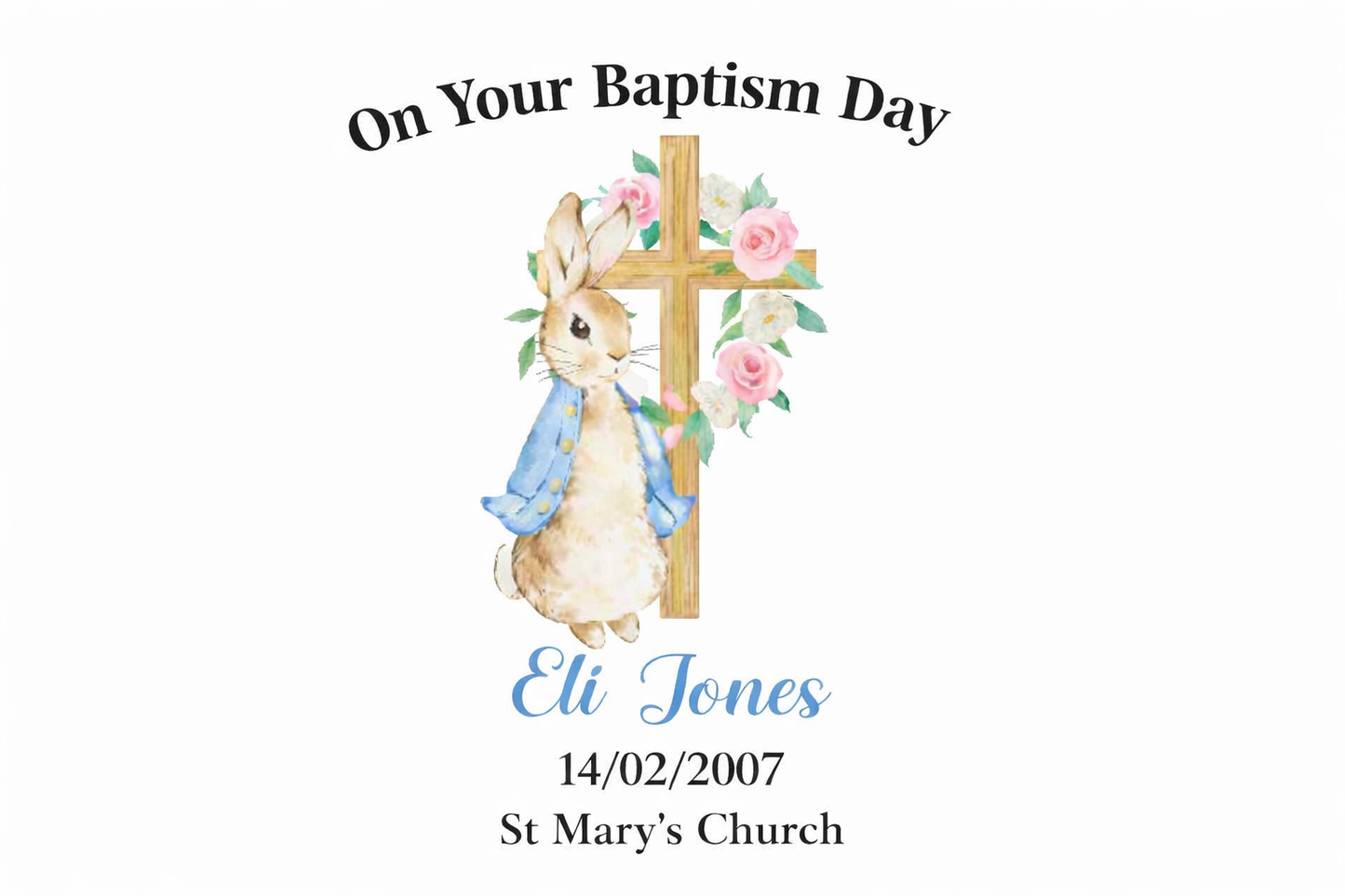 Personalised Baptism & Christening Ceramic Ornament – Custom Name, Date & Church Keepsake Gift