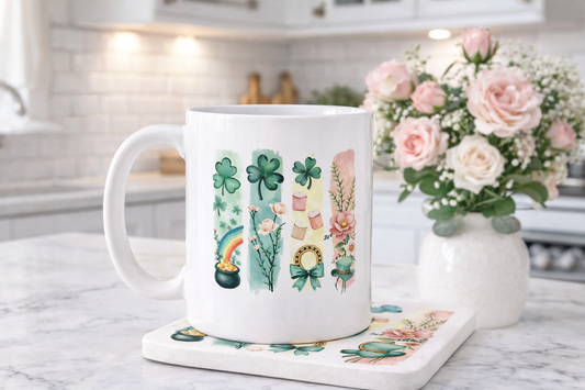 Spring Shamrock 11oz Mug & Matching Coaster Set