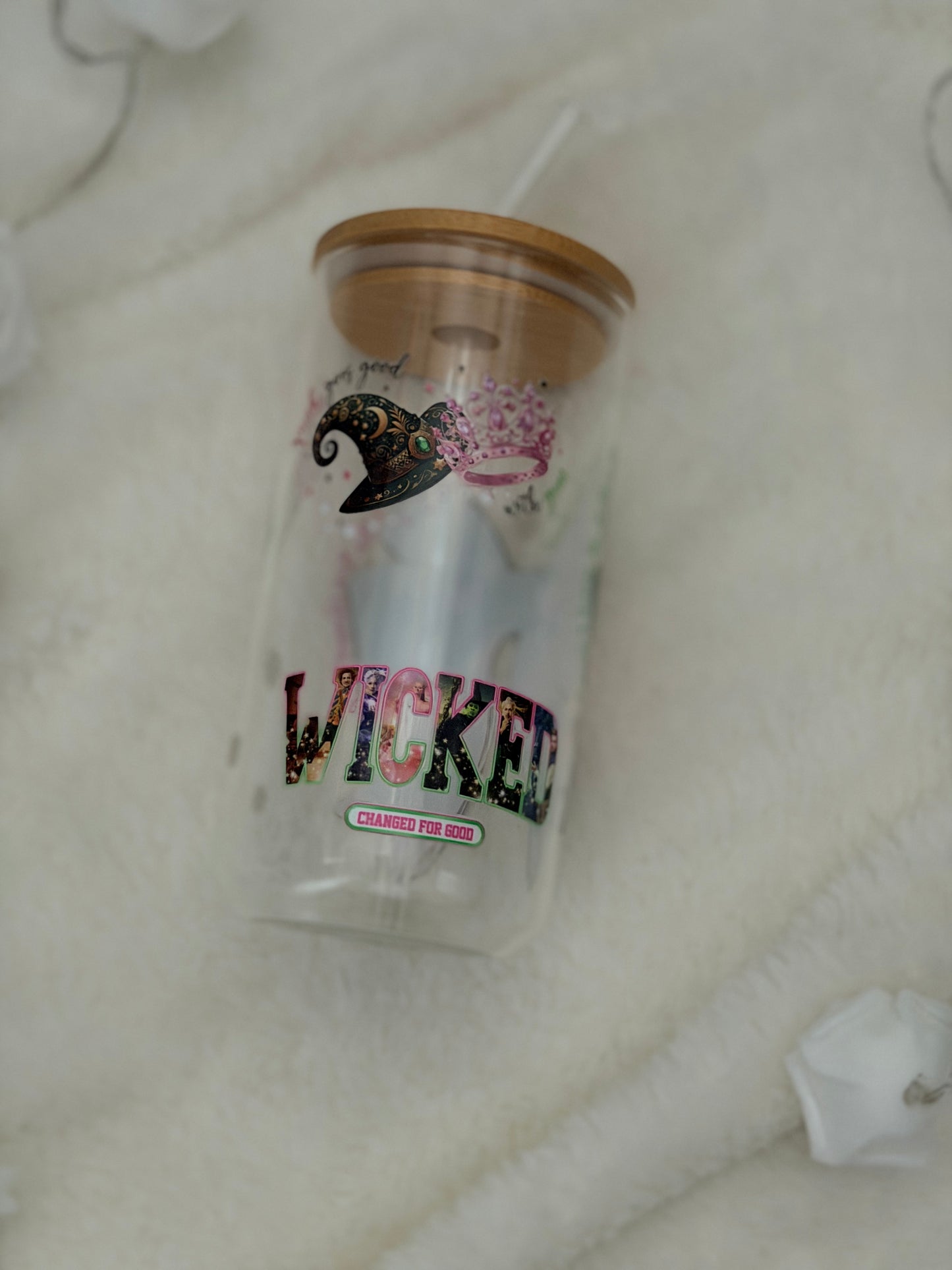 16oz Wicked Themed Glass Tumbler