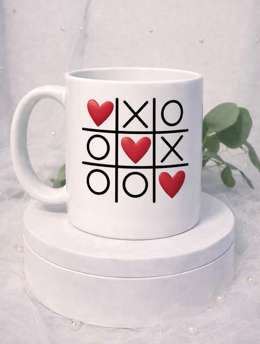 Hearts and Crosses Love Mug