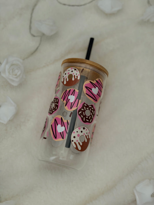 16oz Doughnut’s & Biscuit Themes Glass Tumbler