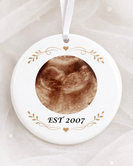 Personalised Baby Scan Keepsake Ornament – Ultrasound Photo Pregnancy Announcement