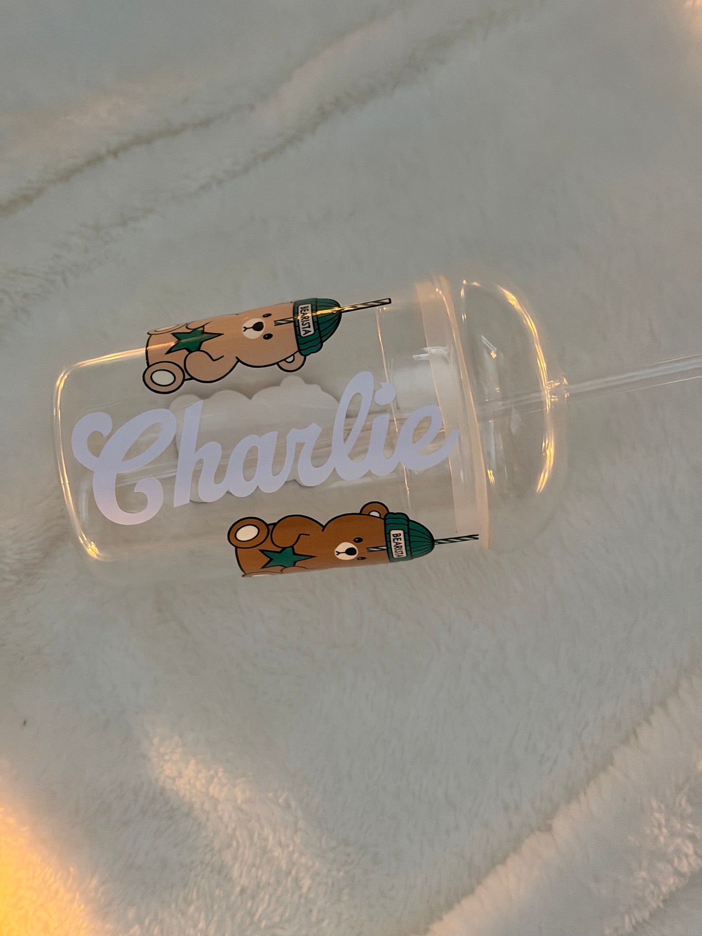 Bearista 16oz Glass Tumbler - Personalised