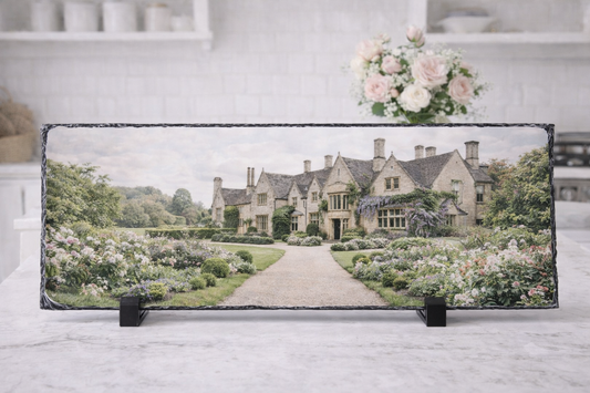 Personalised Rectangle Rock Photo Slate (19.5x29cm) – Matte Finish with Display Stands