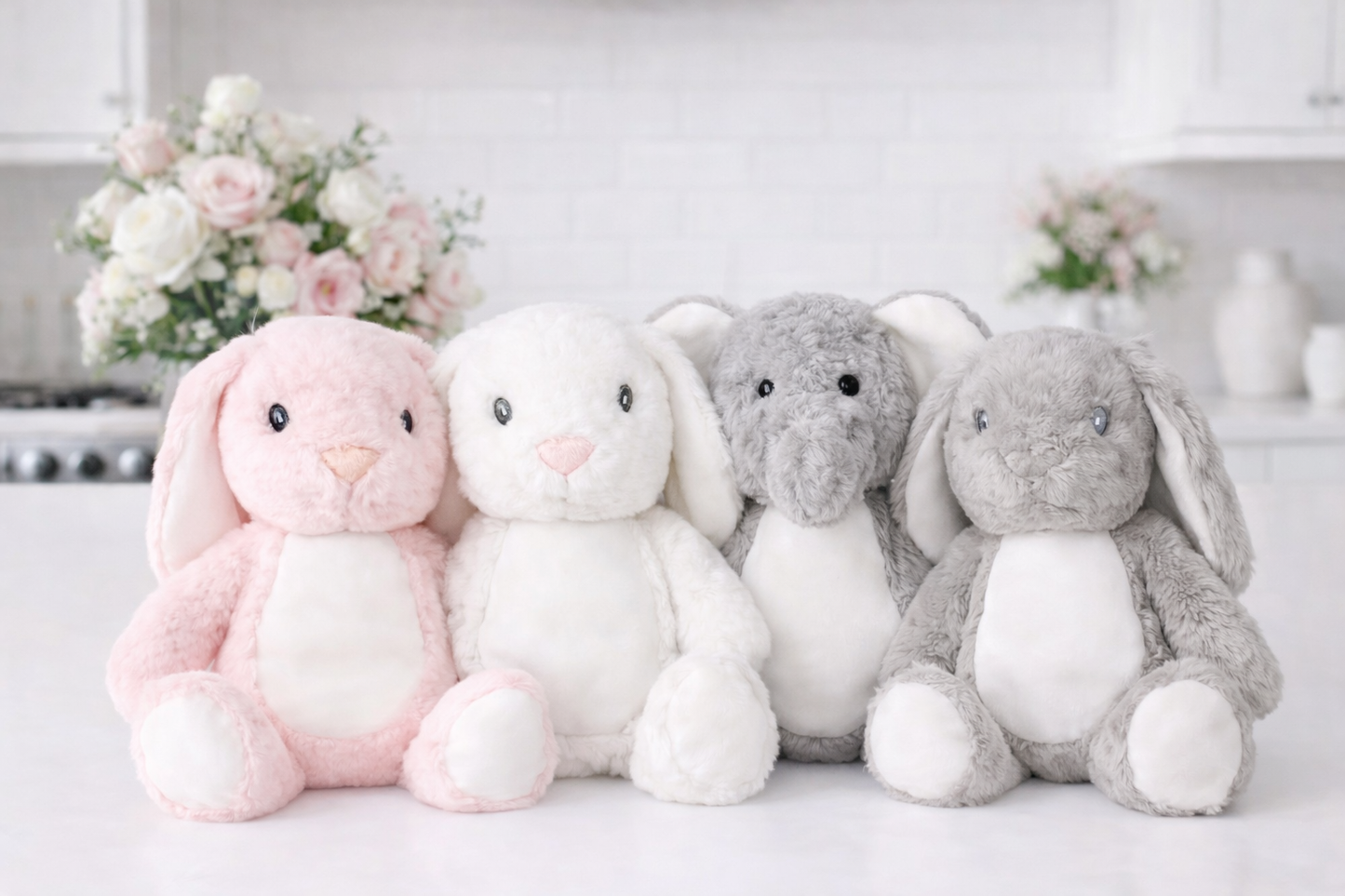 Personalised Baptism Bunny Plush – Custom Name Keepsake Gift – 20cm Sublimated plushie