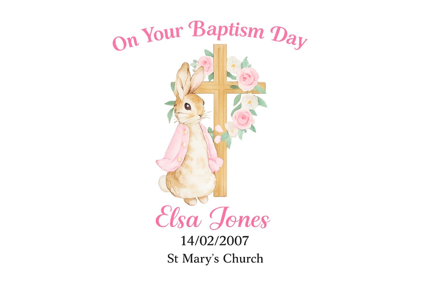 Personalised Baptism & Christening Ceramic Ornament – Custom Name, Date & Church Keepsake Gift