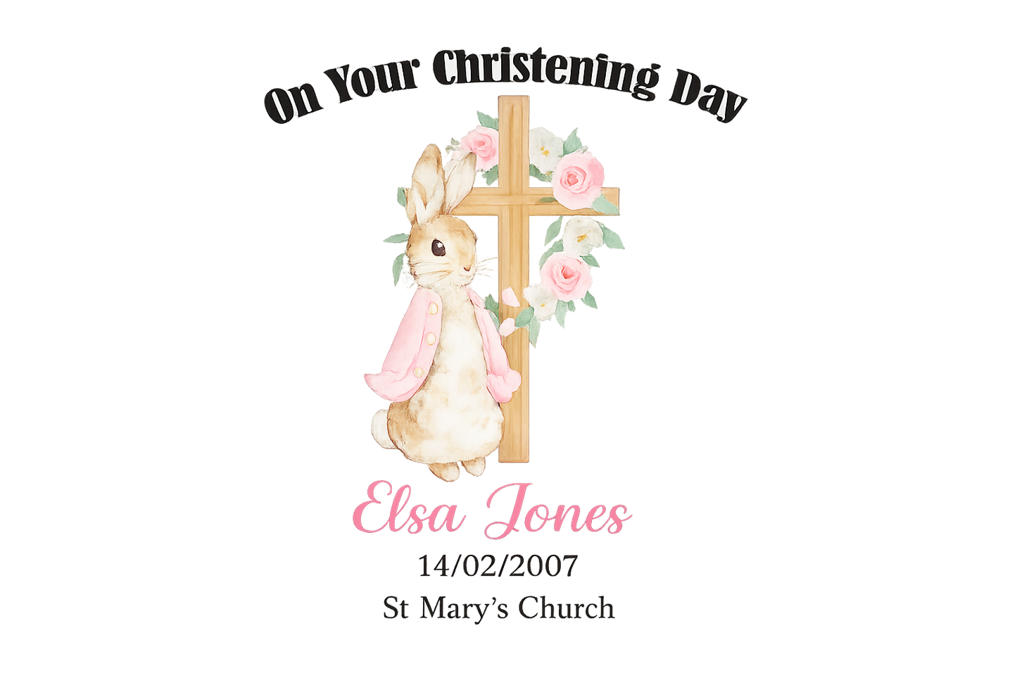 Personalised Baptism & Christening Ceramic Ornament – Custom Name, Date & Church Keepsake Gift