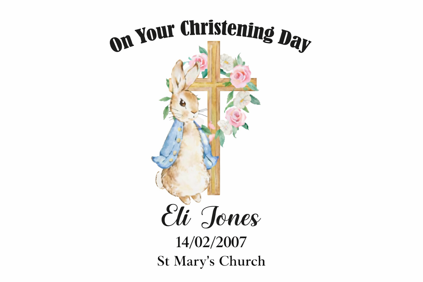 Personalised Baptism & Christening Ceramic Ornament – Custom Name, Date & Church Keepsake Gift